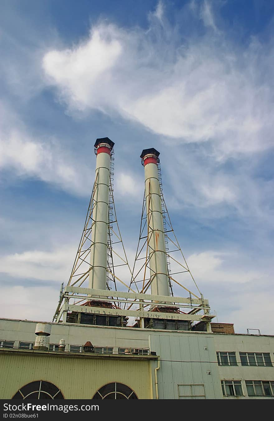 Two exhausts of the factory