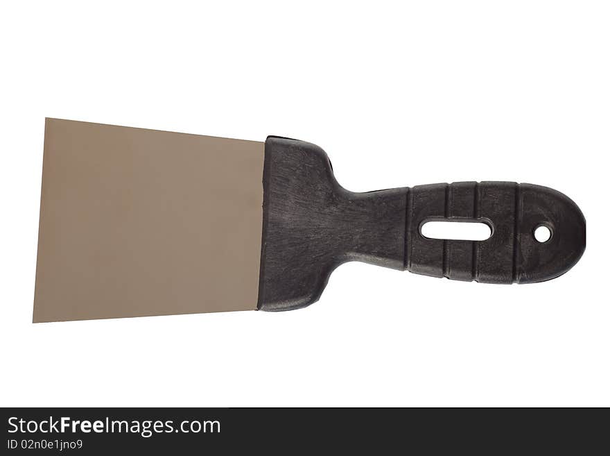 Housepainters trowel, spatula construction equipment on white backgrounds  tool. Housepainters trowel, spatula construction equipment on white backgrounds  tool