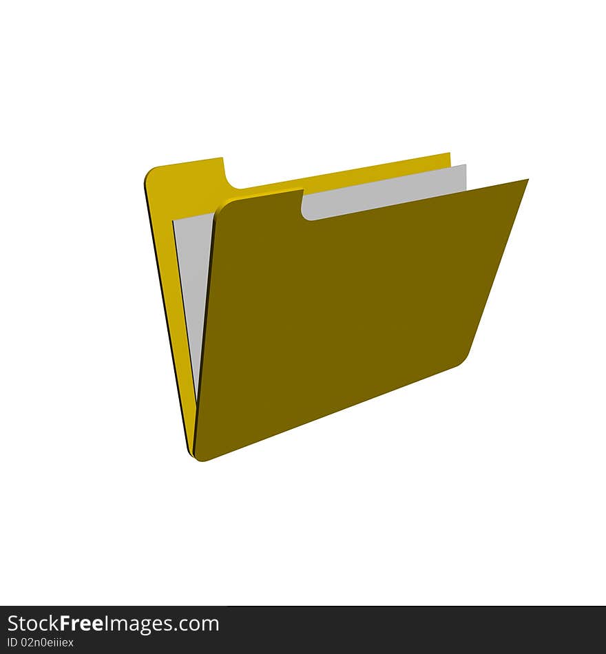 An open file folder in a white background