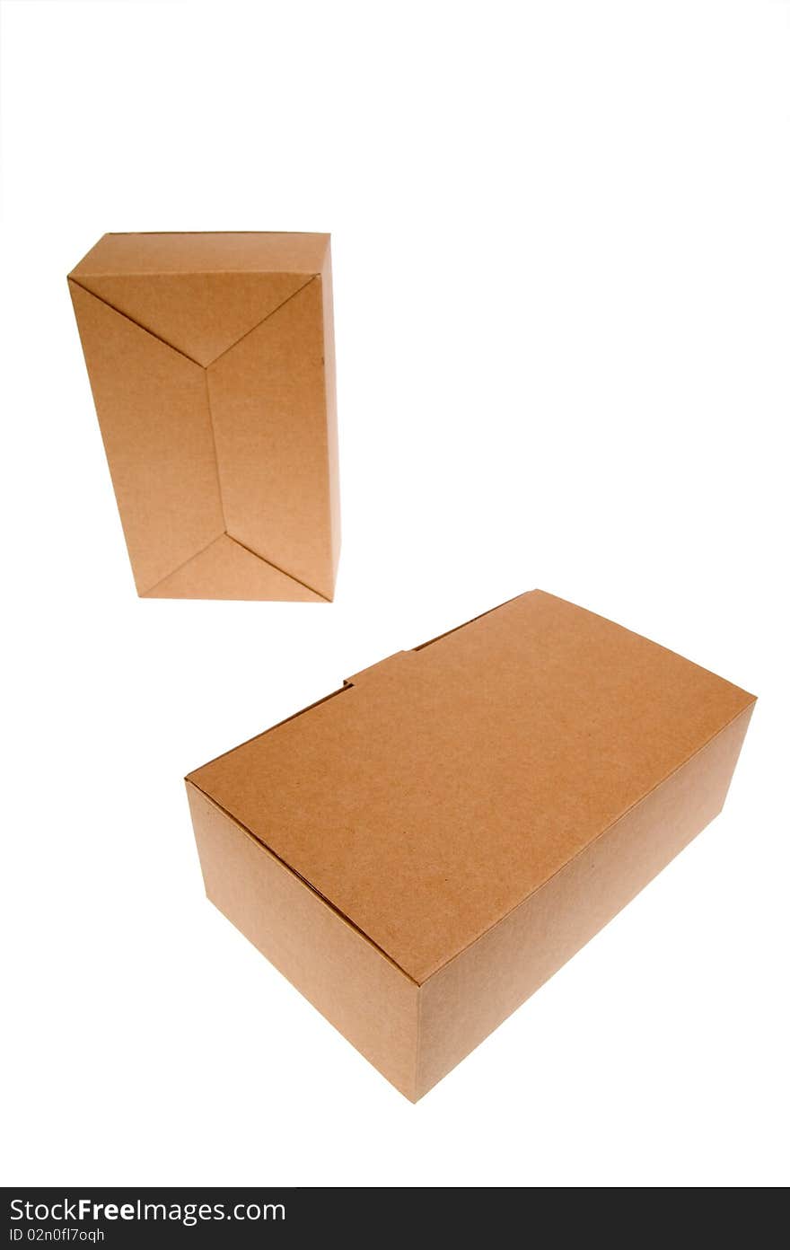 Brown cardboard box, Isolated on white.