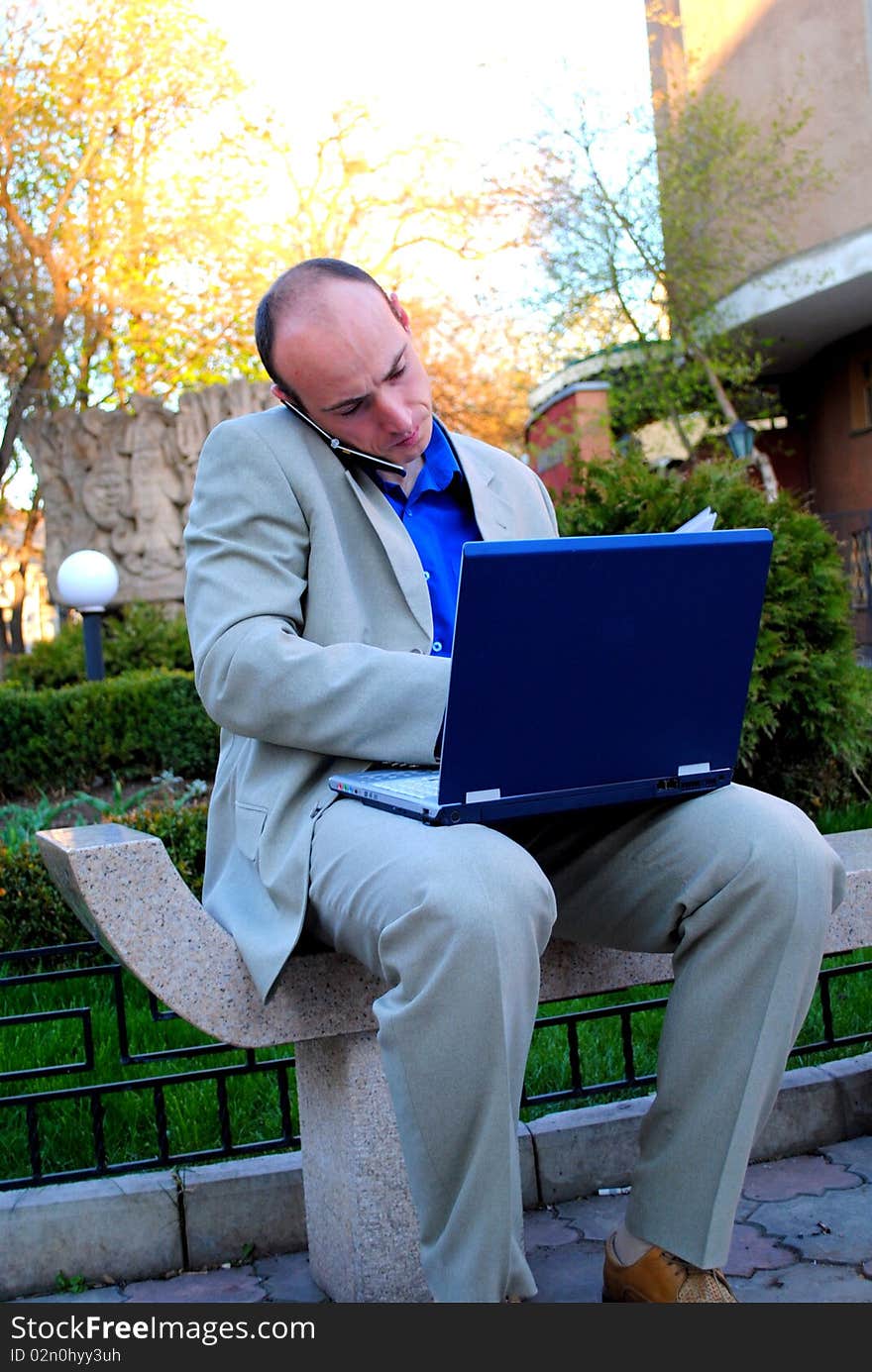 Businessmen with computer