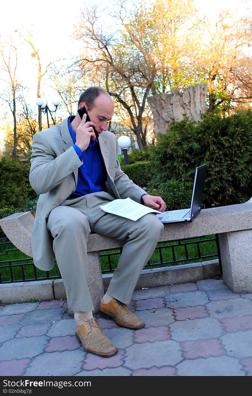 Man with computer