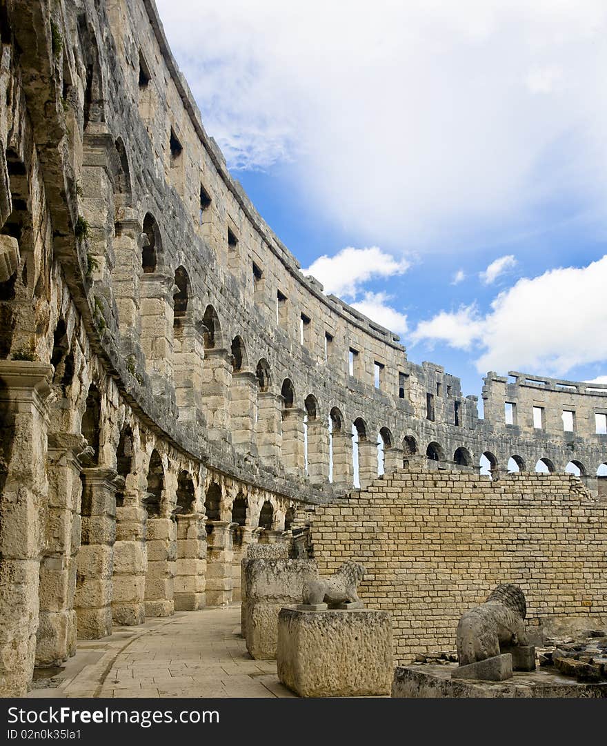 One of the world's best preserved amphitheaters in Pula croatia. One of the world's best preserved amphitheaters in Pula croatia.