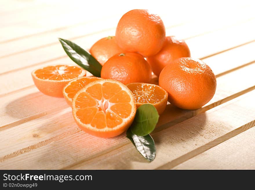 Mandarin isolated on a table background. Mandarin isolated on a table background