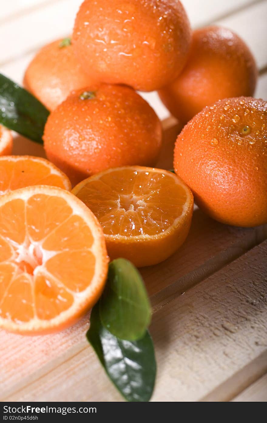 Mandarin isolated on a table background. Mandarin isolated on a table background