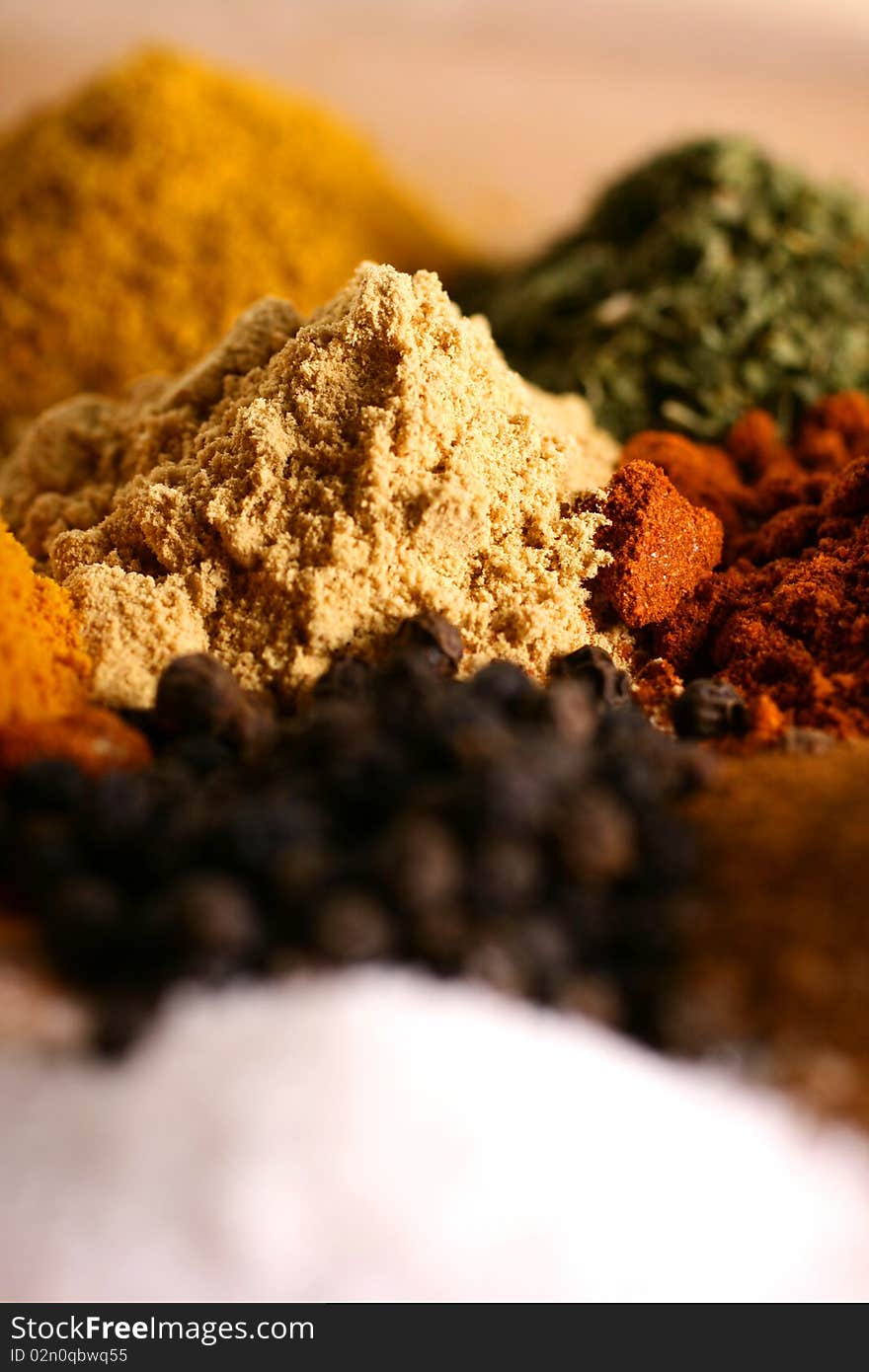 Piles of spices