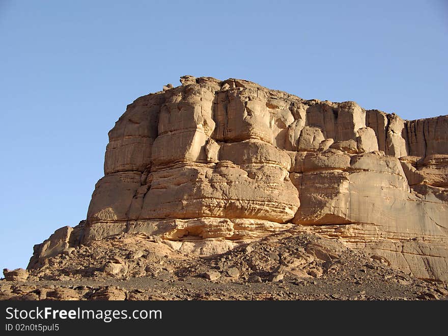 Mountain in the desert of Libya, in Africa. Mountain in the desert of Libya, in Africa