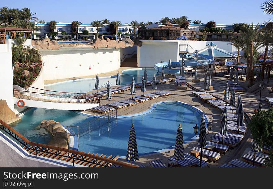 The pool at the hotel. Sharm El-sheikh. Egypt.