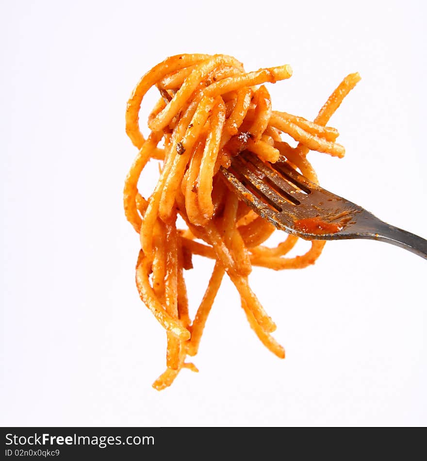 Spaghetti on a fork