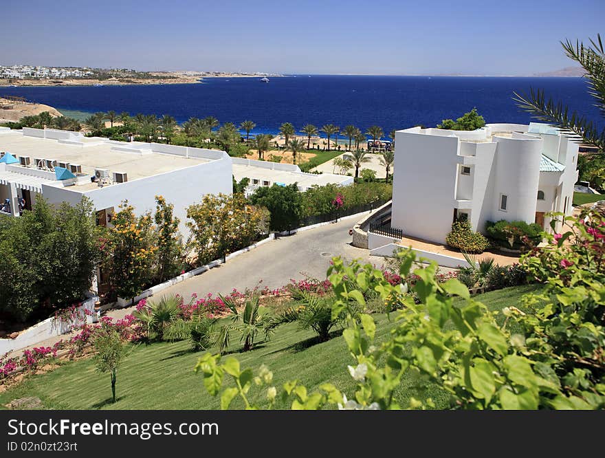 A view from the hotel Sultan Gardens. Red Sea. Egypt. A view from the hotel Sultan Gardens. Red Sea. Egypt.