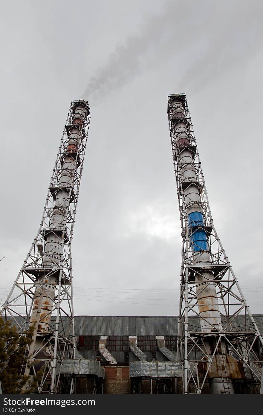 Two smoking stacks