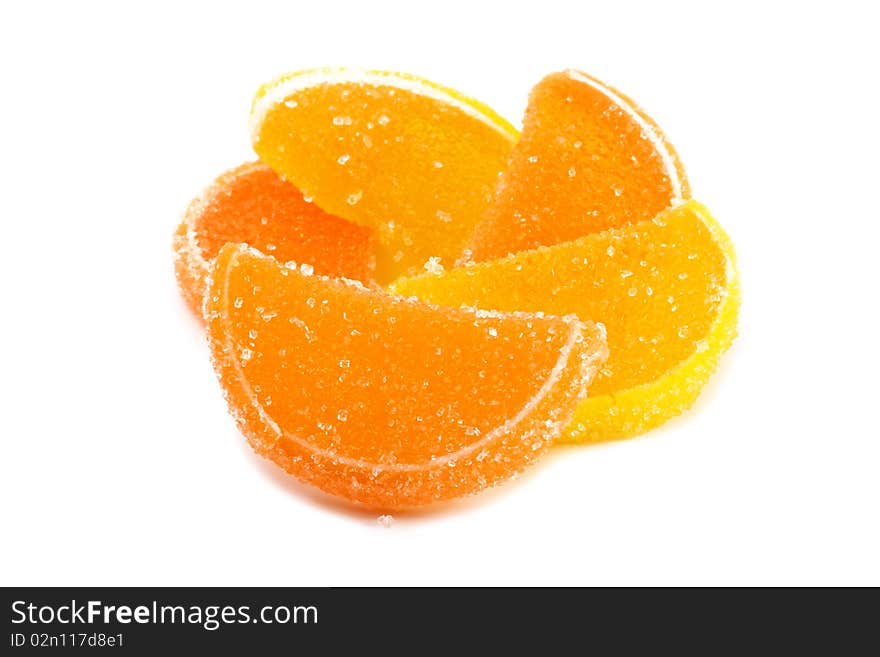 Sweet Fruit Candy On A White Background