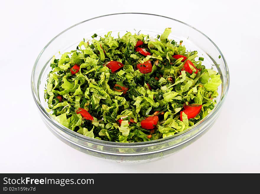 Vegetable slicing set dressing for the white isolated background