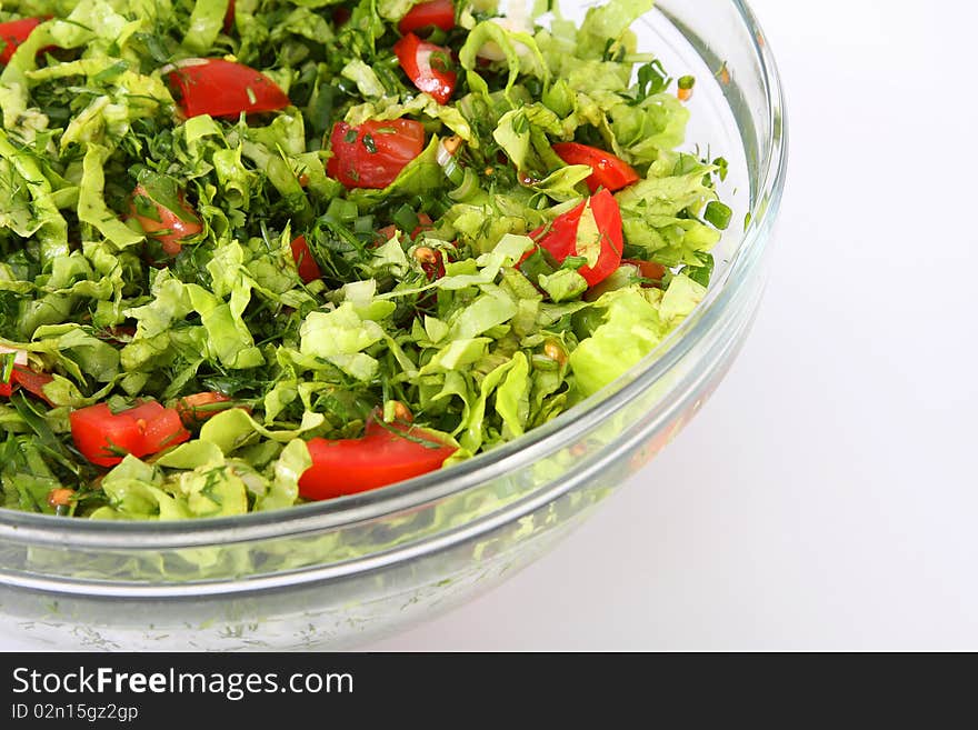 Vegetable slicing set dressing for the white isolated background