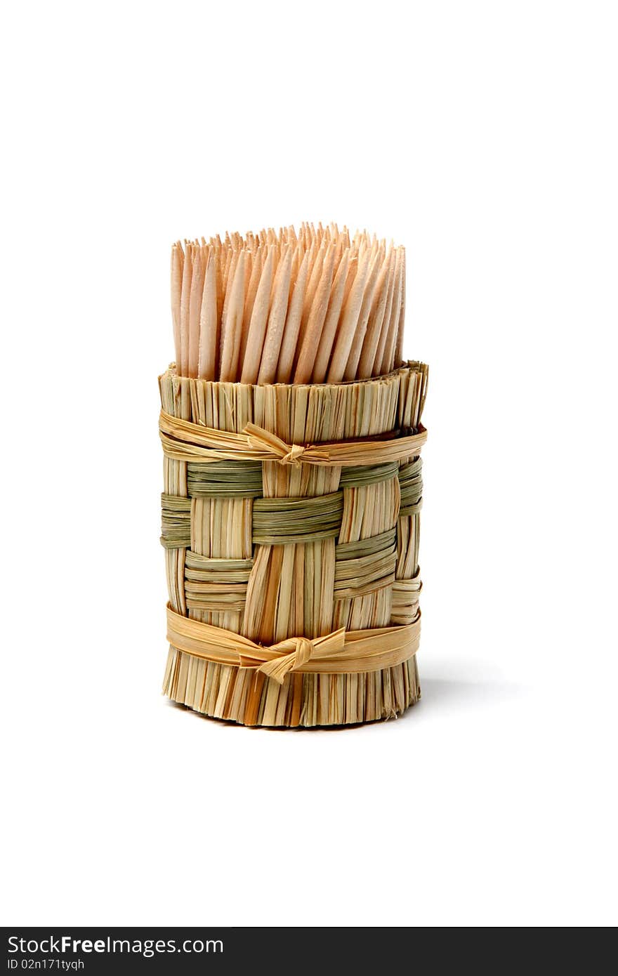 Toothpicks on a white background