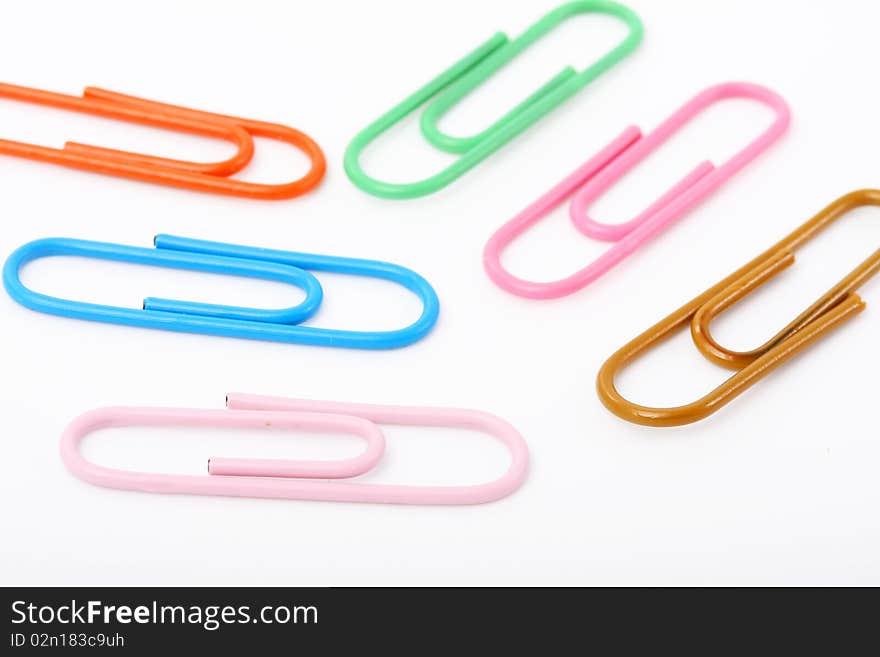 Paper clip on white background