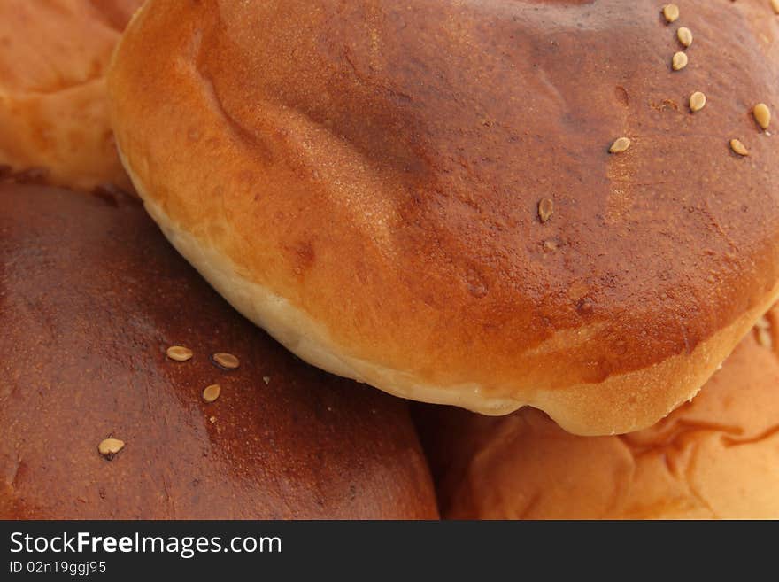 Closeup shot of baked buns