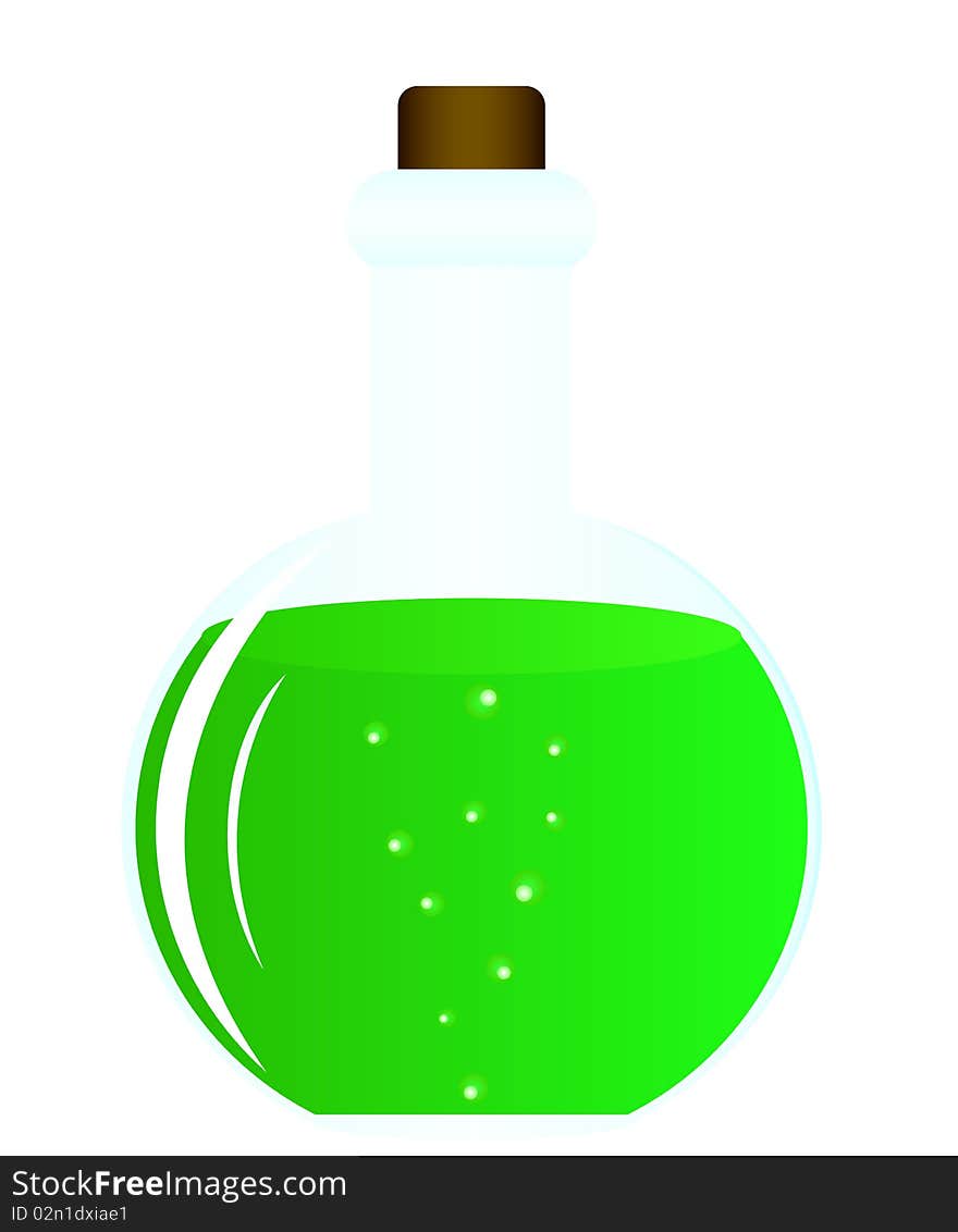 Illustration of test tube with green liquid