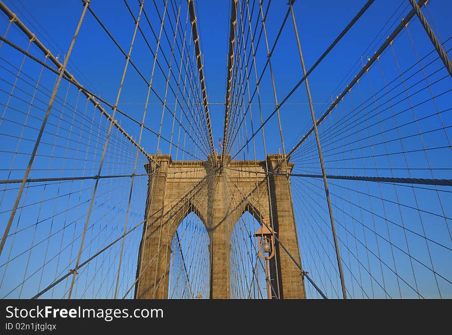 Classic vieuw of brooklyn bridge new york manhattan