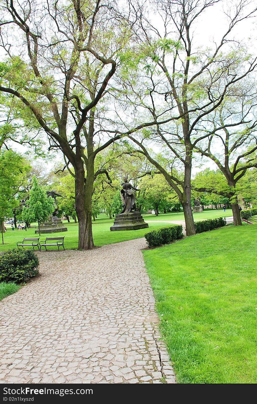 Statue from park Vysehrad, Prague . Statue from park Vysehrad, Prague