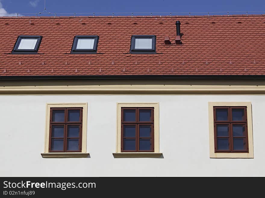 The detail of house in the centre of Bratislava represented by two lines of windows. The detail of house in the centre of Bratislava represented by two lines of windows.