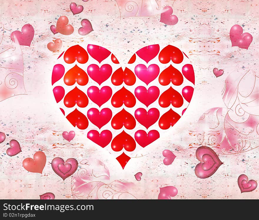 St. Valentine''s day or wedding postal. St. Valentine''s day or wedding postal