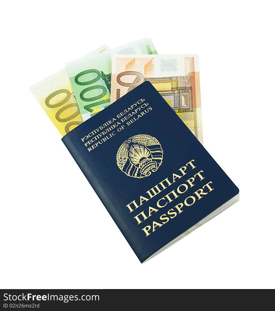 Passport With Euro Banknotes