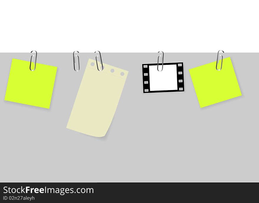 Vector Set Of Tags With Paperclips