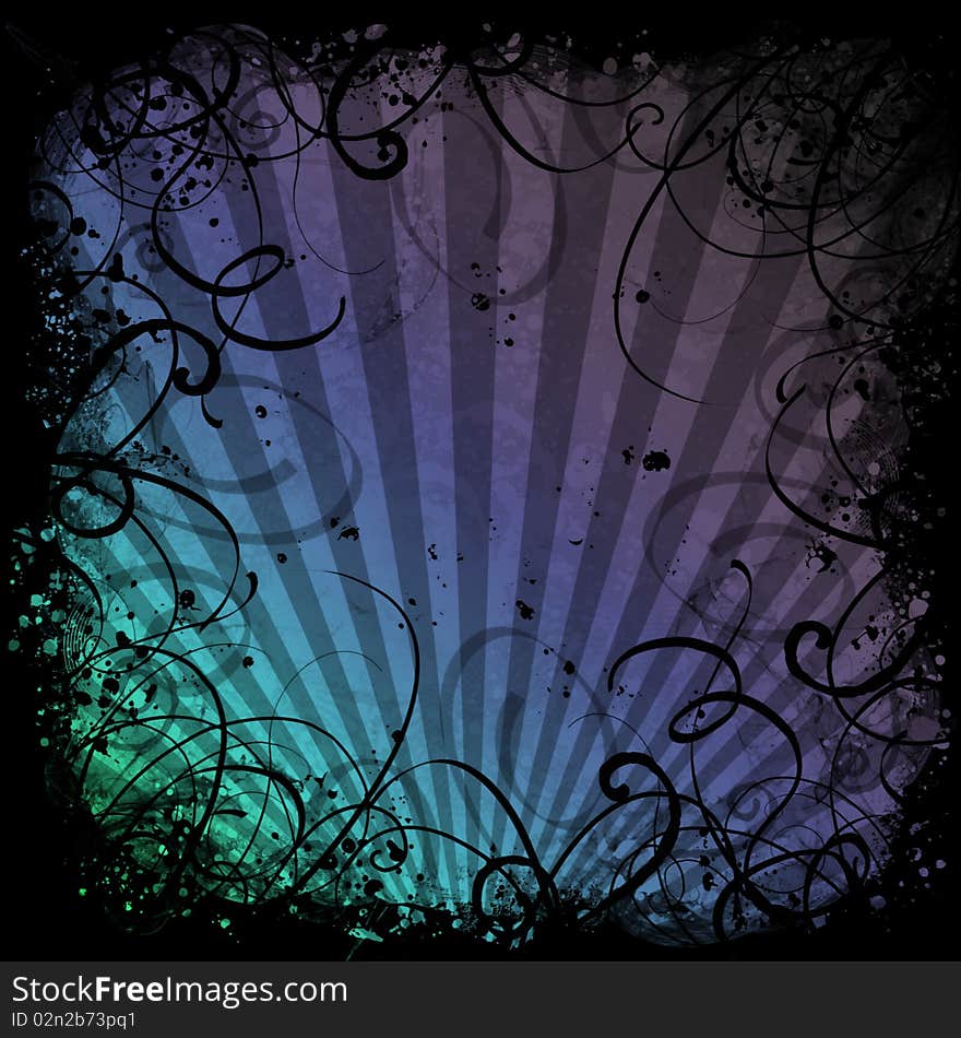 Grunge background with Radial strip