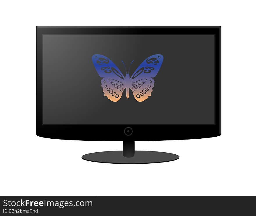 LCD/Plasma TV Screen isolated on a white background