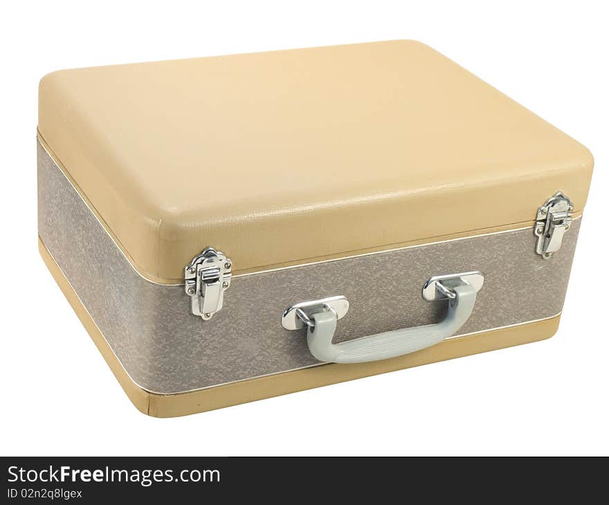 Old suitcase isolated over white background. Clipping path included