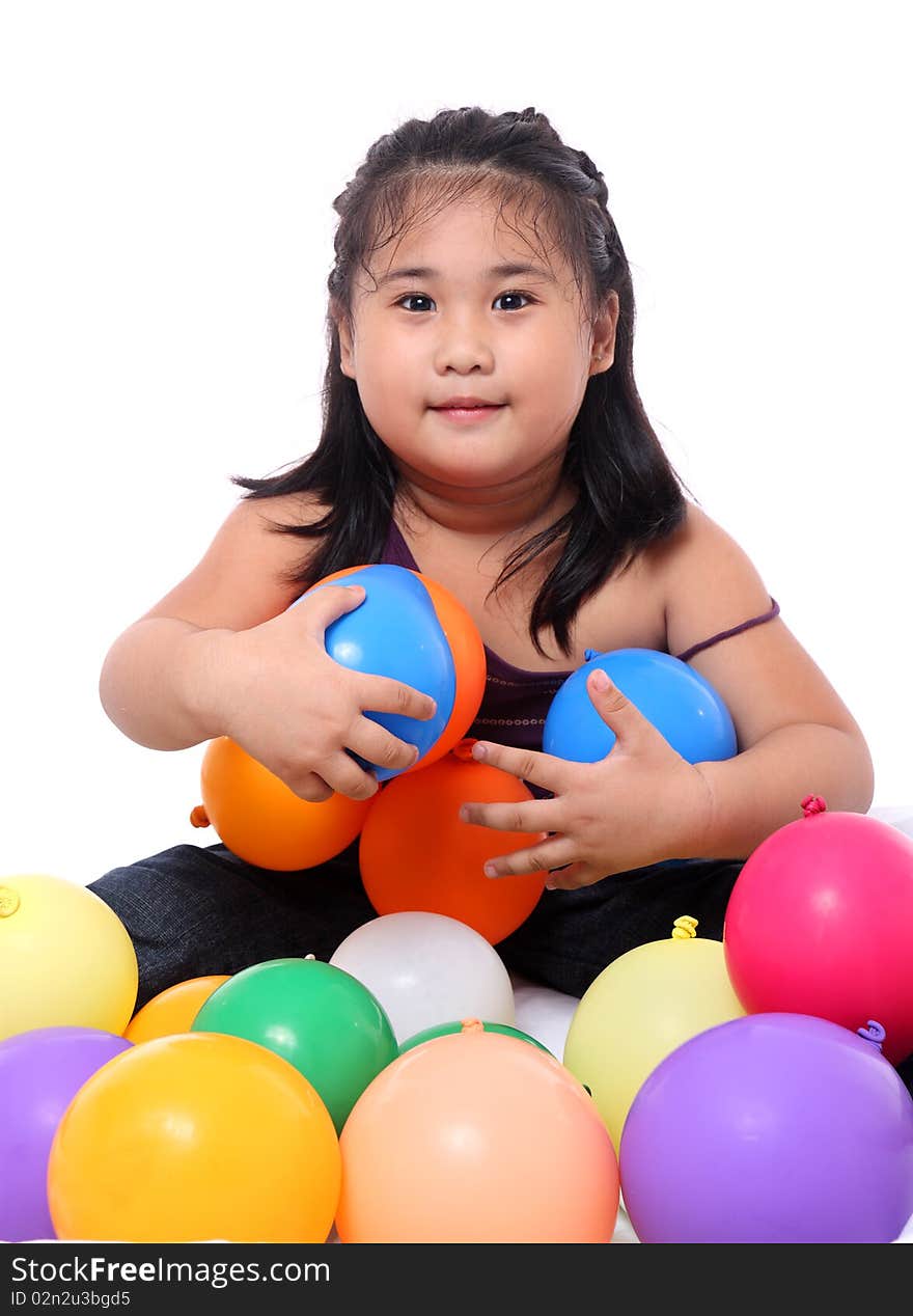 Girl and balloons