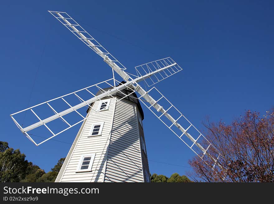 Windmill blue sky