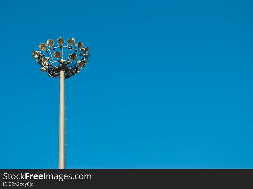 Port light isolated in a gradient natural blue gradient background