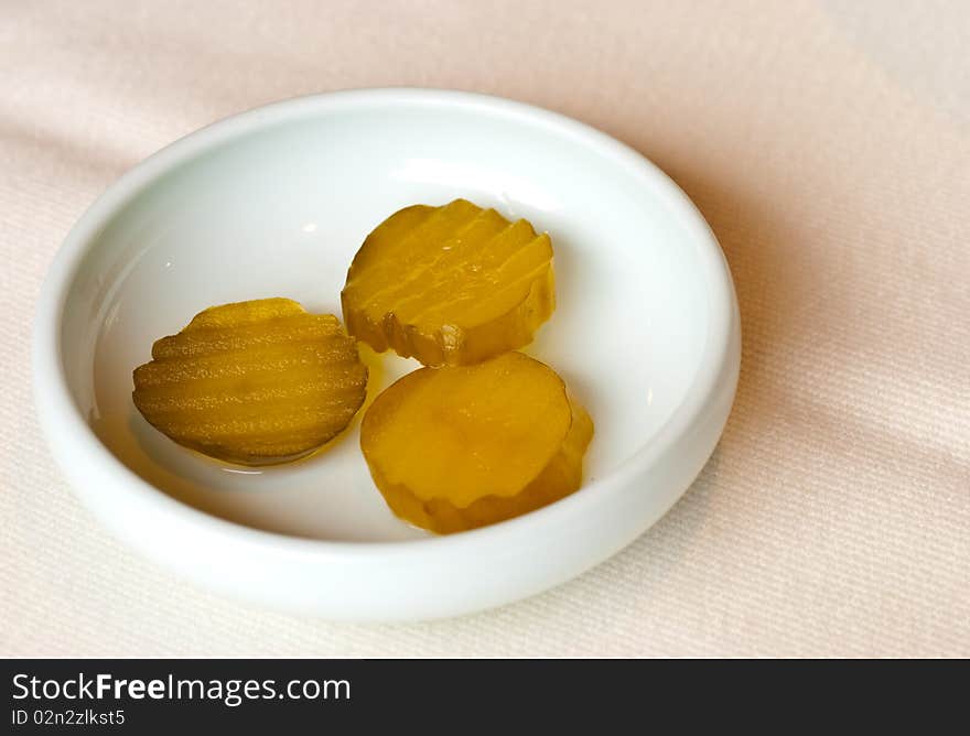 Sweet korean pickles elegantly captured. Sweet korean pickles elegantly captured