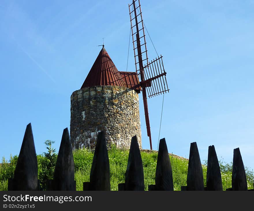 Old traditional windmill from France