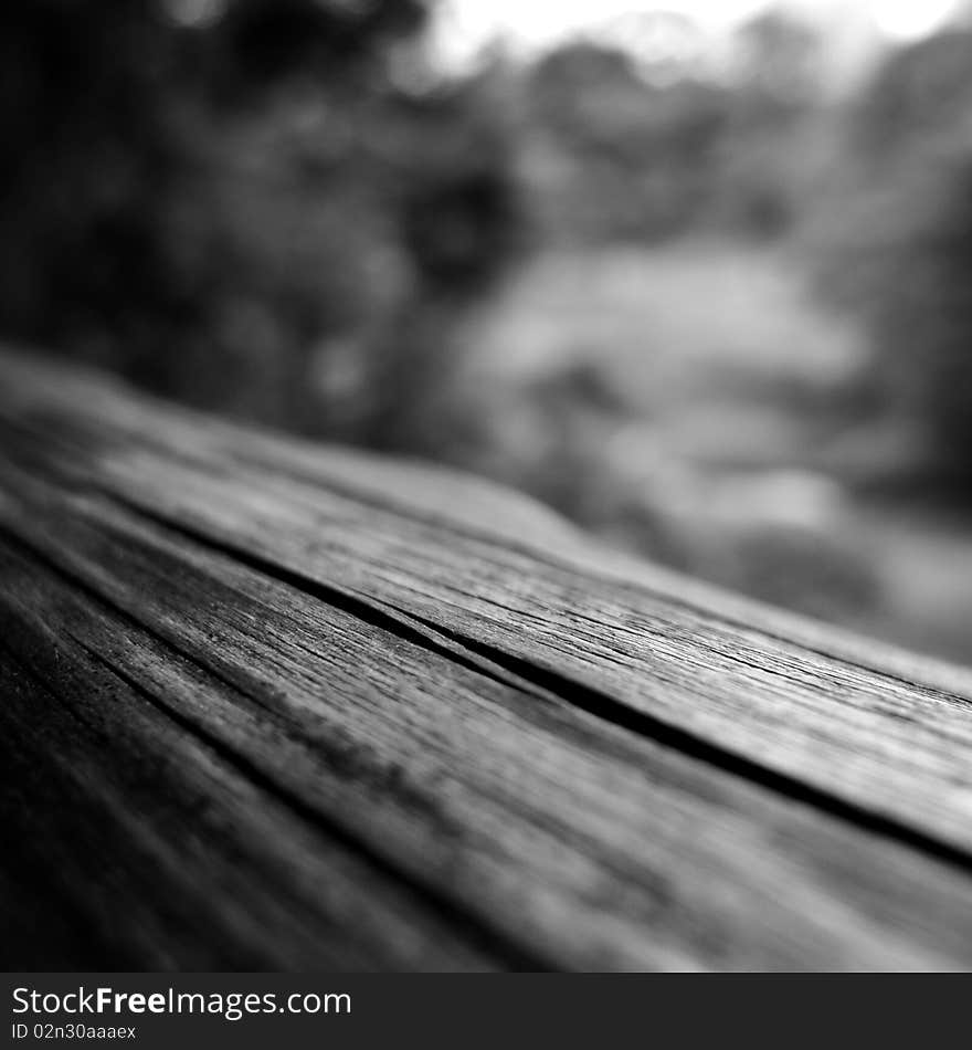 Wooden Handrail in a park