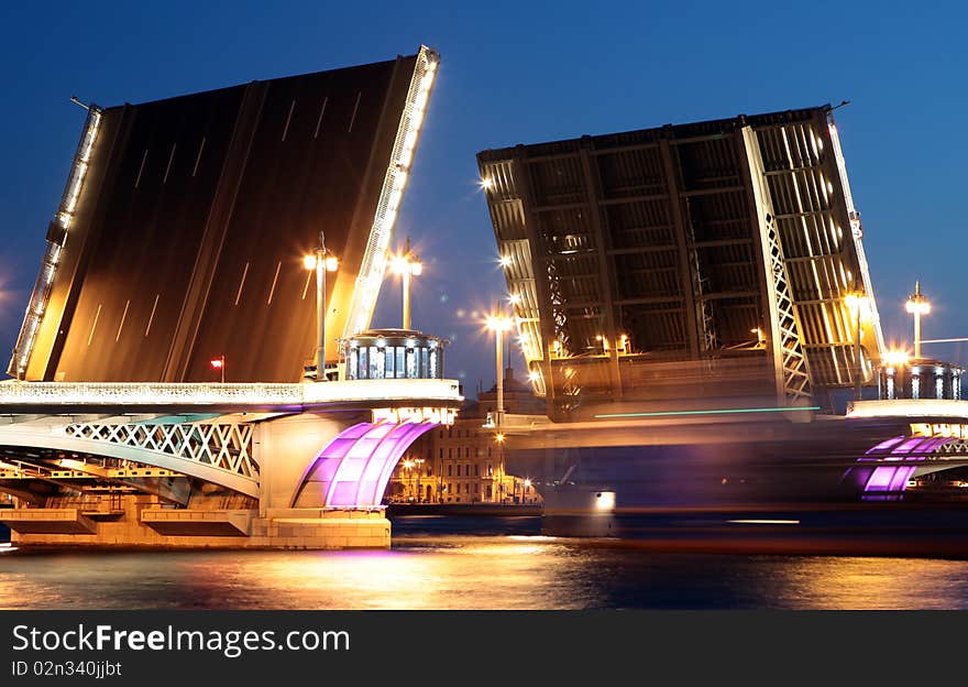 Lieutenant Shmidt S Drawbridge At Night