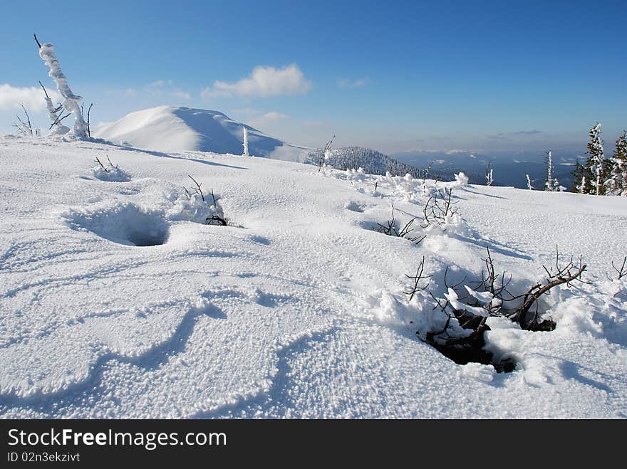 Winter white mountain