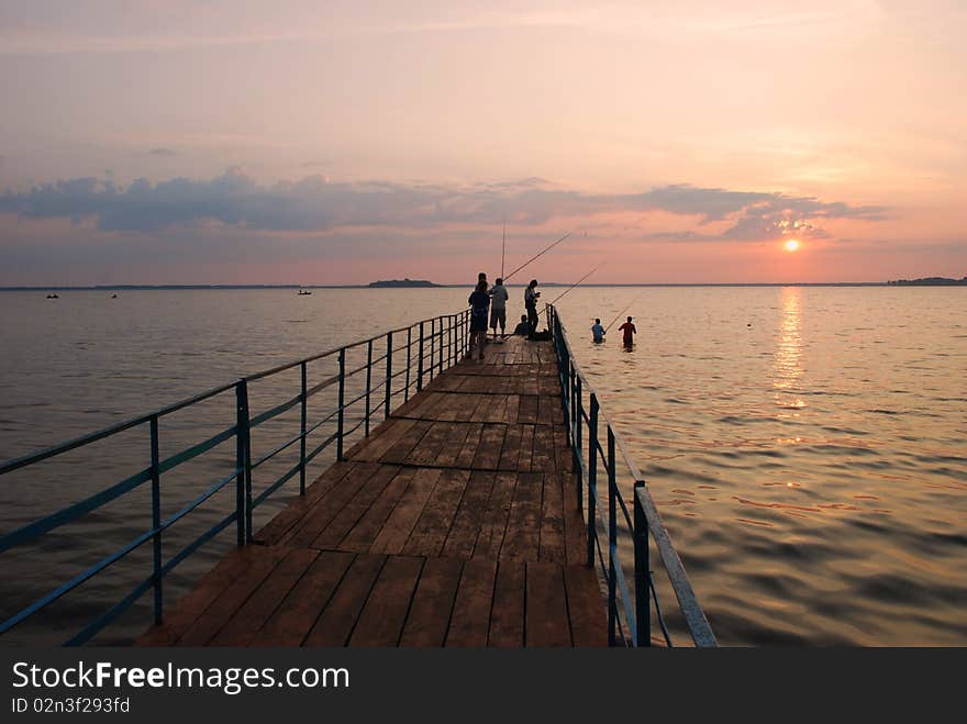 Morning on a pier.