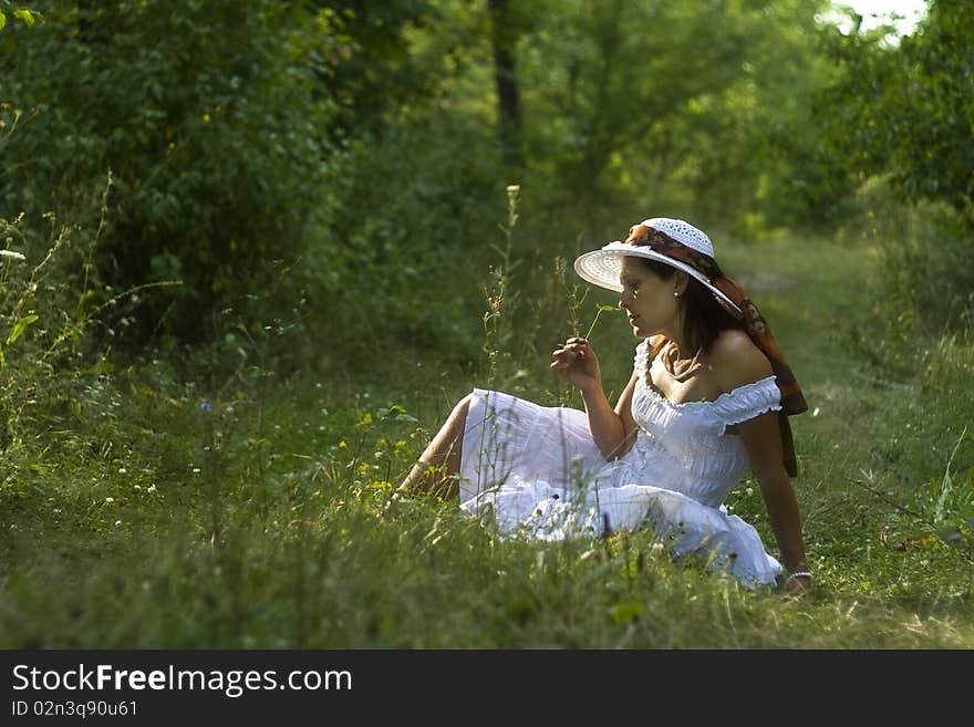 Lady in white dress happy, focus on girl. Lady in white dress happy, focus on girl