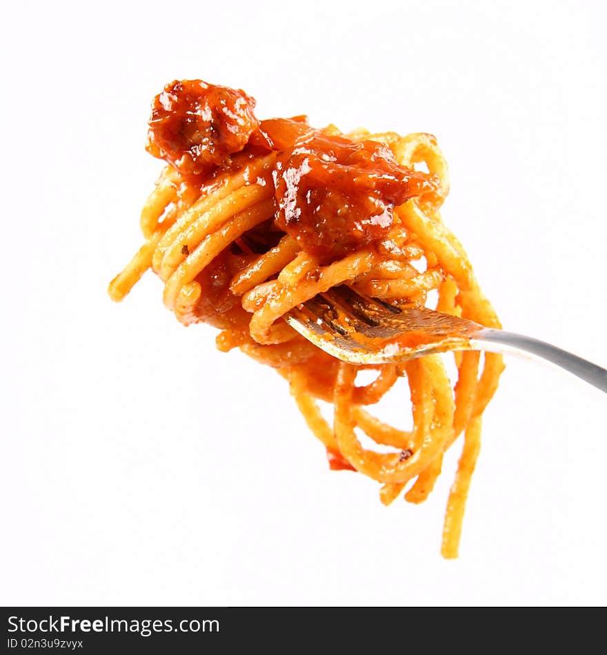 Spaghetti Bolognese On A Fork