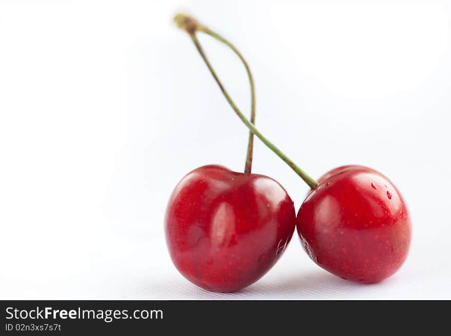 Sweet cherry. objects on white background