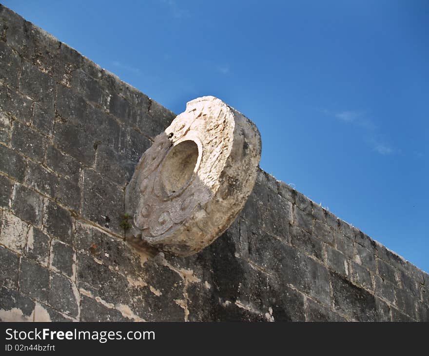 Ring for playing. Yucatan, Chichen Itza. Mexico