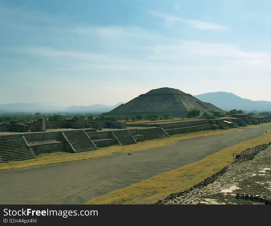 Pyramid of sun. Teotihuacan. Mexico. Place of offering.