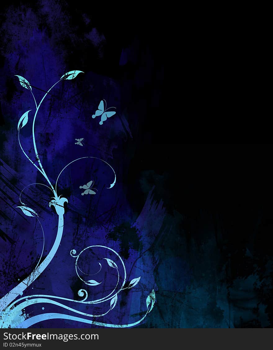 Night floral background