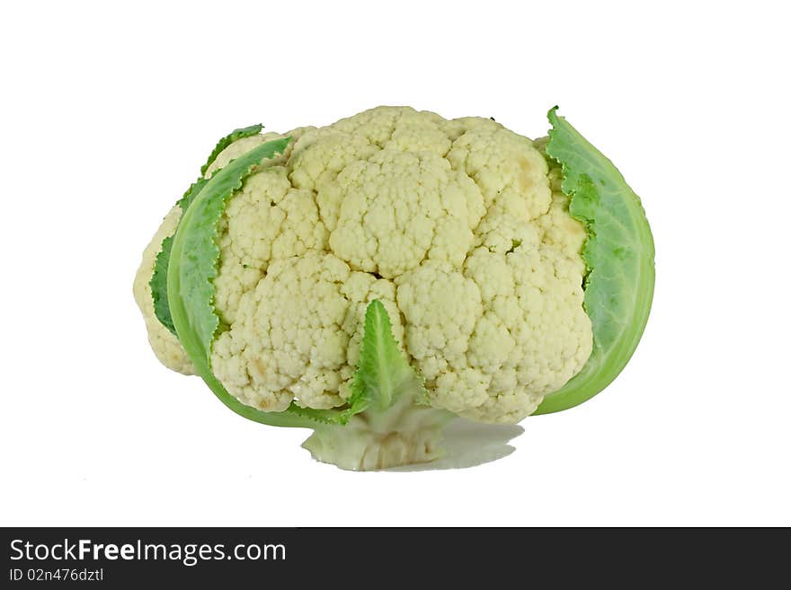 Fresh ripe cauliflower isolated on white background