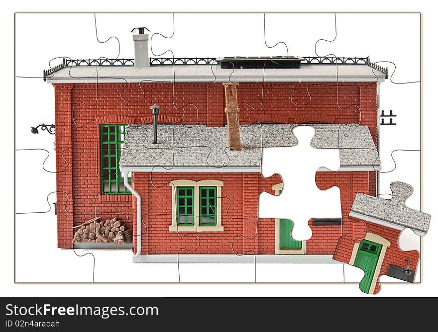 Last piece of jigsaw for your home construction. Last piece of jigsaw for your home construction