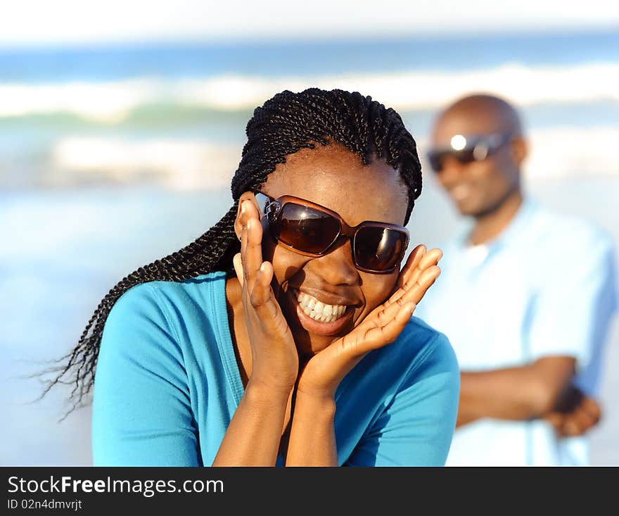 Gorgeous girl in sunglasses poses outdoors. Gorgeous girl in sunglasses poses outdoors