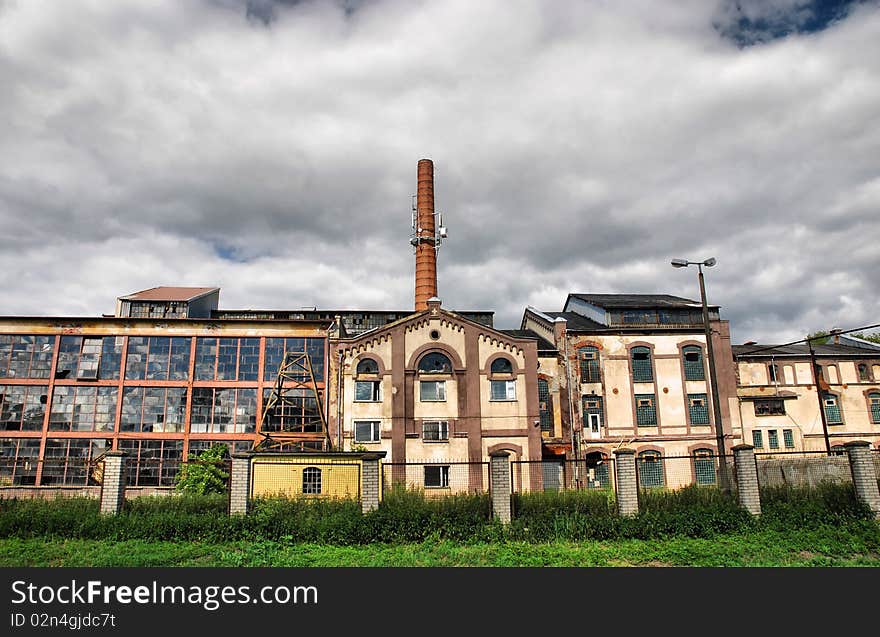 The ruins of the old factory in the sky